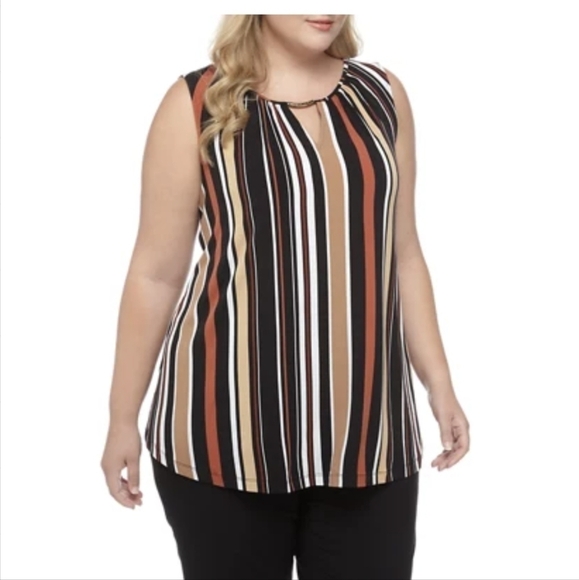NWT 2x Ruby rd striped sleeveless blouse - Picture 1 of 3